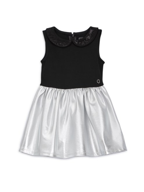 Vestido Metalizado (4-7) Plata Laminada Sobre Negro Supongo