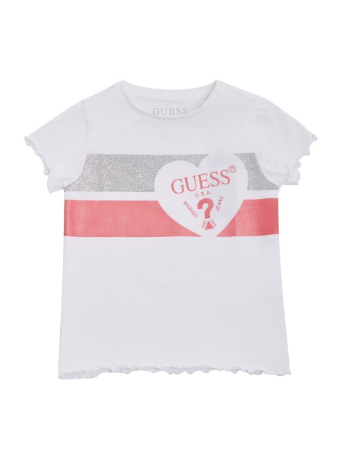 Camiseta Con Logo De Corazón Blanco De Guess True (2-7)